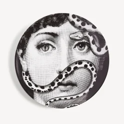 Animals<Fornasetti Wall Plate Tema E Variazioni N.383 White/Black