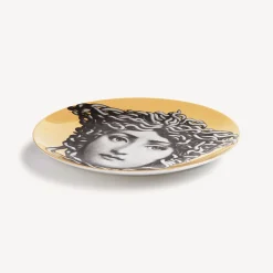 Antiquity<Fornasetti Wall Plate Tema E Variazioni N.217 White/Black/Gold