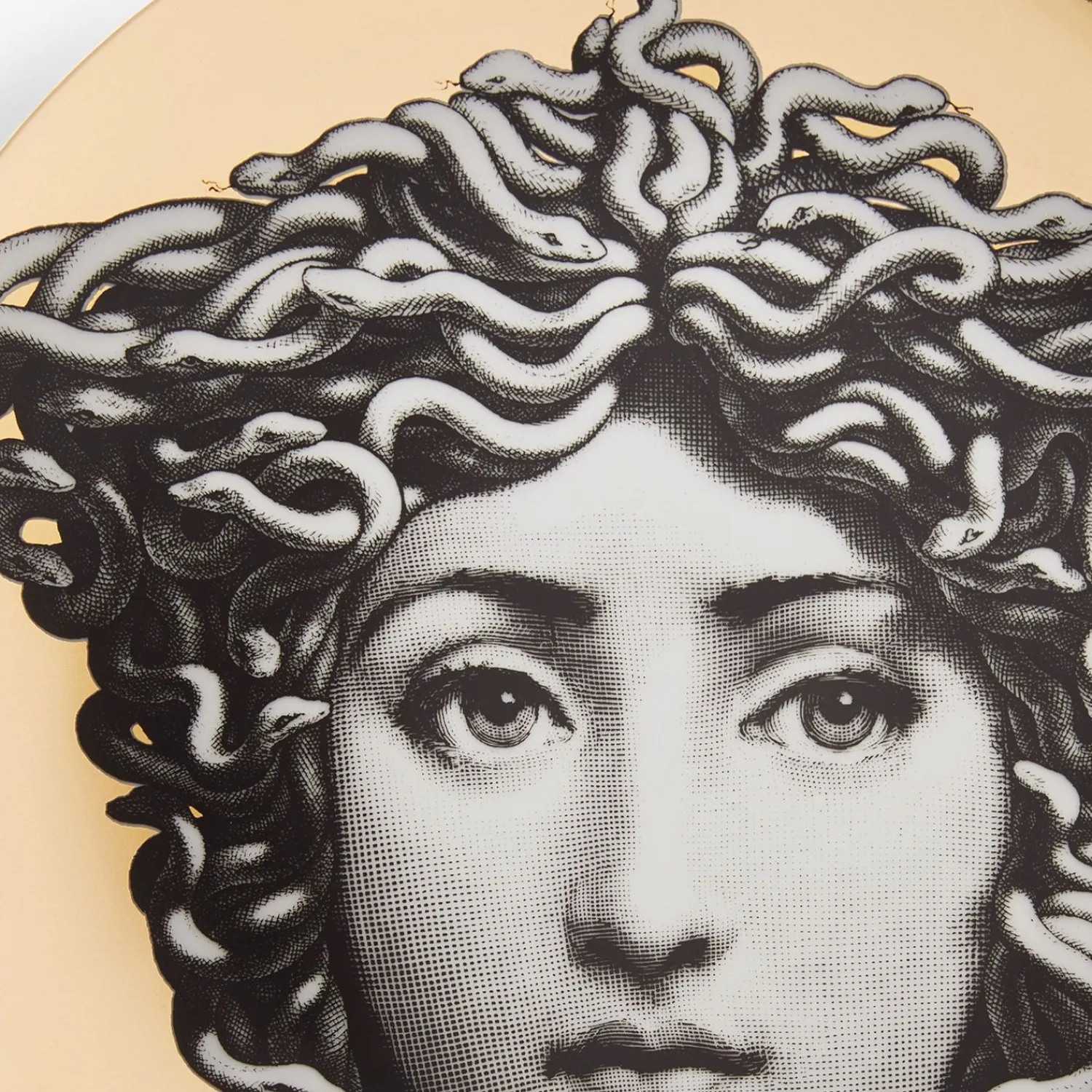 Antiquity<Fornasetti Wall Plate Tema E Variazioni N.217 White/Black/Gold
