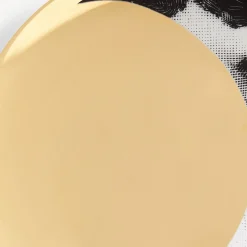 Soli<Fornasetti Wall Plate Tema E Variazioni N.39 White/Black/Gold