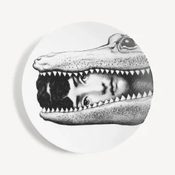 Animals<Fornasetti Wall Plate Tema E Variazioni N.233 White/Black
