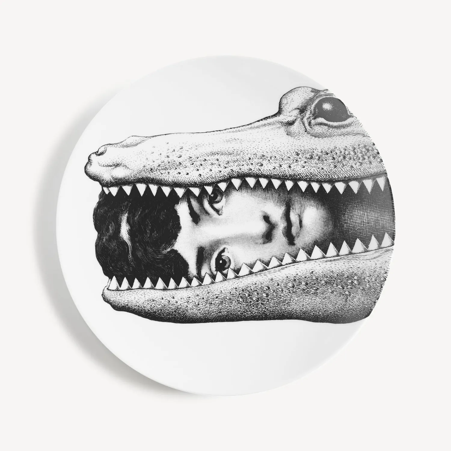 Animals<Fornasetti Wall Plate Tema E Variazioni N.233 White/Black