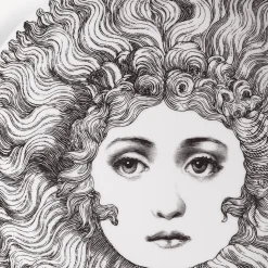Soli<Fornasetti Wall Plate Tema E Variazioni N.313 White/Black