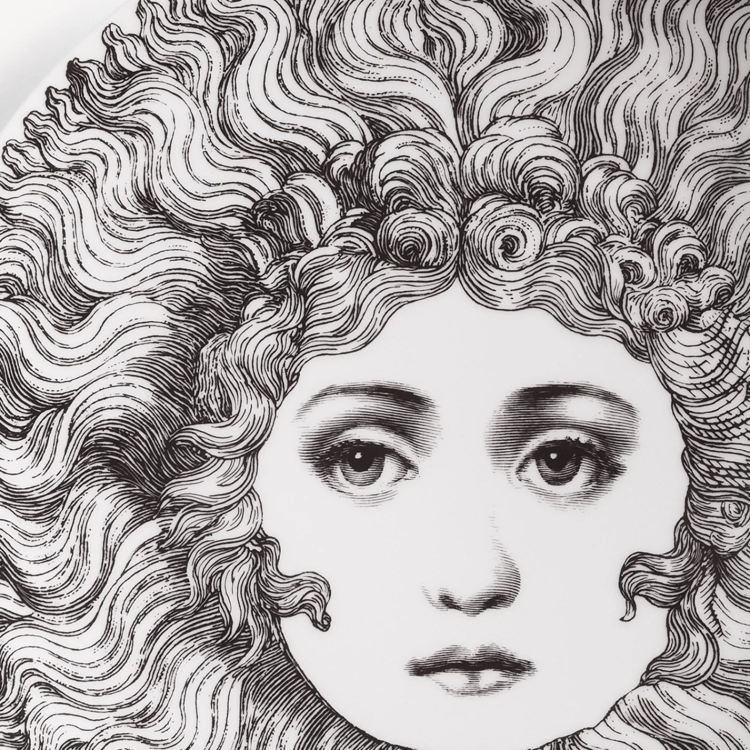 Soli<Fornasetti Wall Plate Tema E Variazioni N.313 White/Black