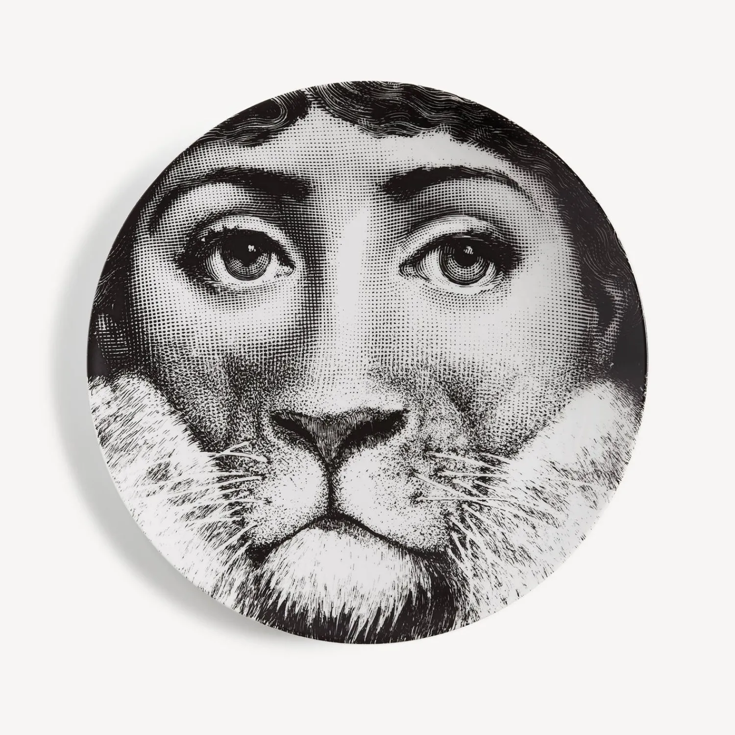 Animals<Fornasetti Wall Plate Tema E Variazioni N.143 White/Black