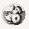 Fruit<Fornasetti Wall Plate Tema E Variazioni N.390 White/Black