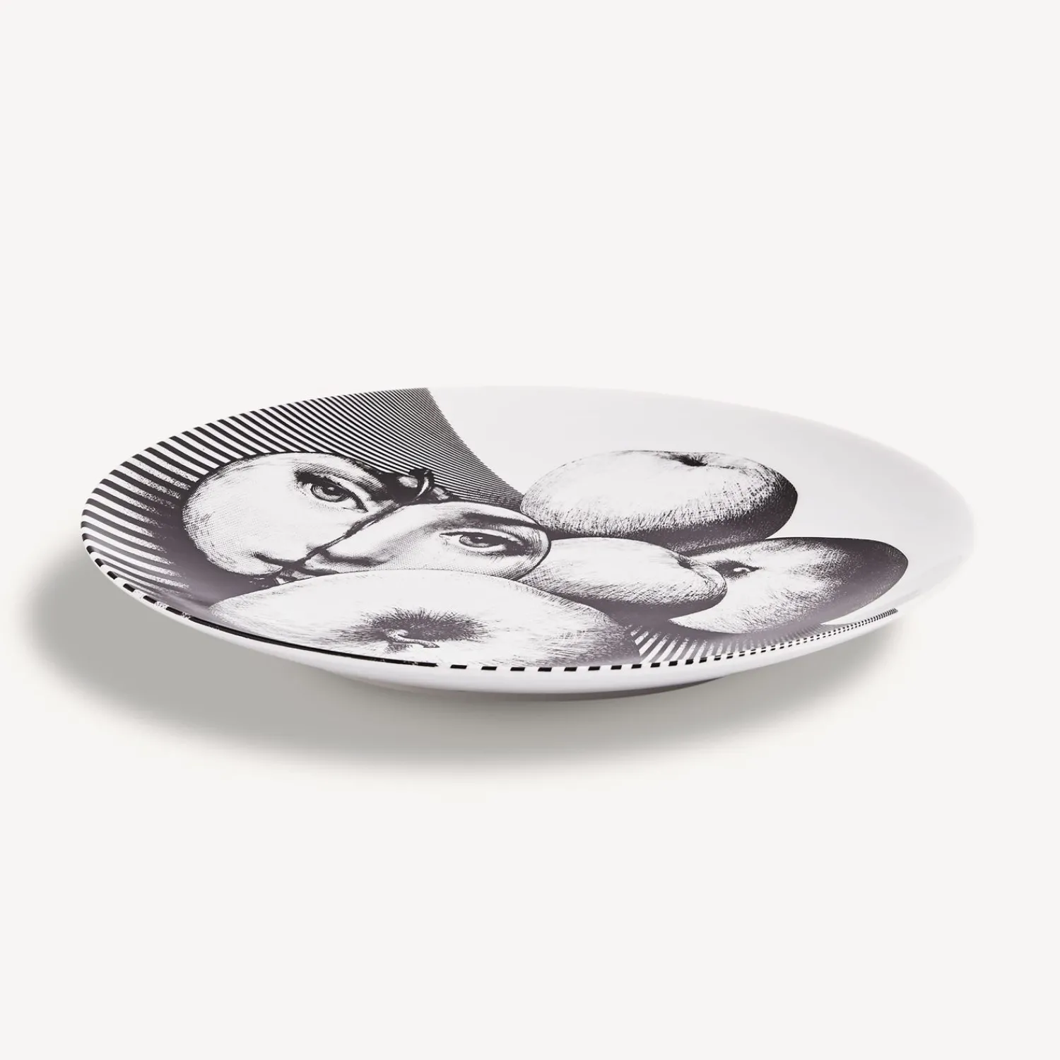 Fruit<Fornasetti Wall Plate Tema E Variazioni N.390 White/Black