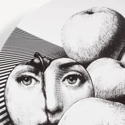 Fruit<Fornasetti Wall Plate Tema E Variazioni N.390 White/Black