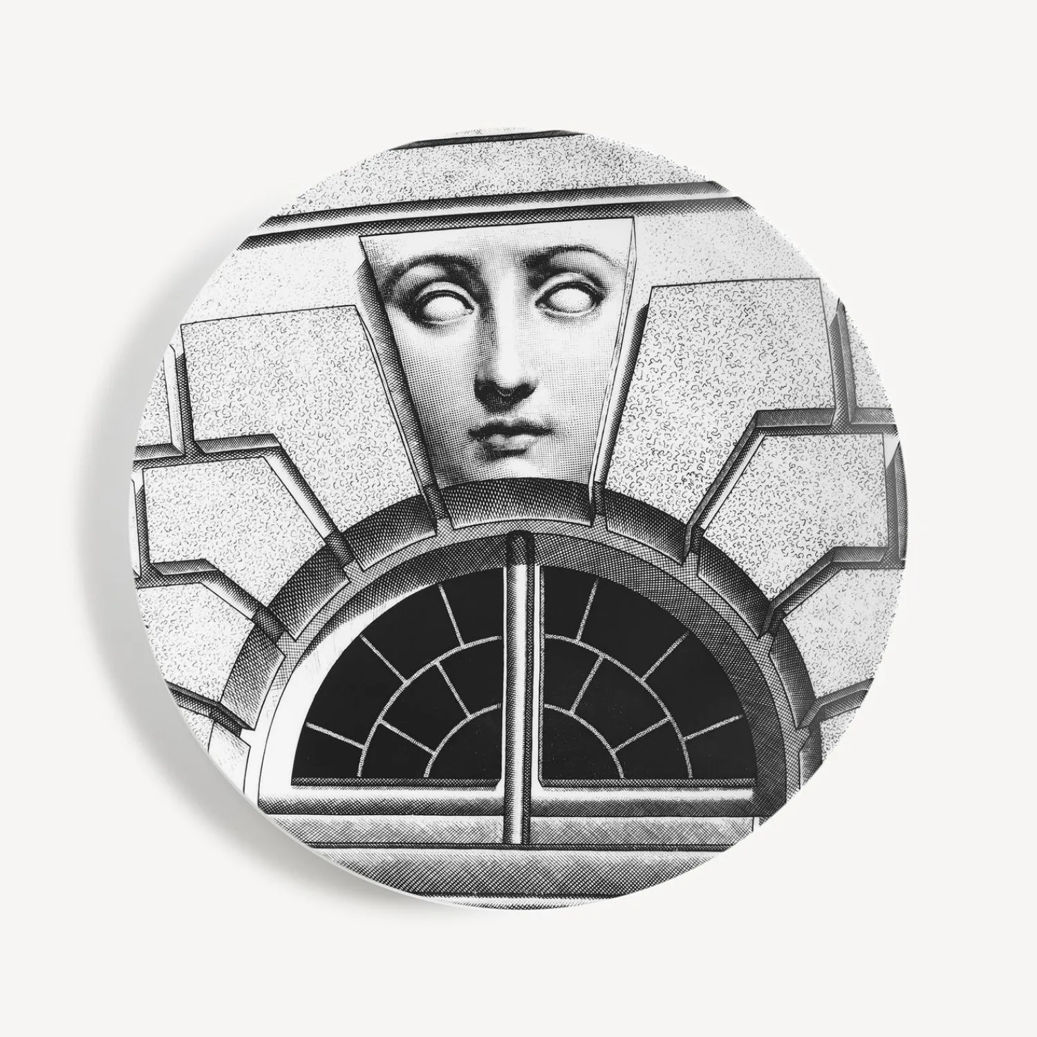 Antiquity<Fornasetti Wall Plate Tema E Variazioni N.212 White/Black