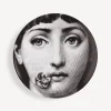 Flowers<Fornasetti Wall Plate Tema E Variazioni N.137 White/Black