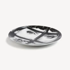 Flowers<Fornasetti Wall Plate Tema E Variazioni N.361 White/Black