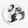 Fruit<Fornasetti Wall Plate Tema E Variazioni N.218 White/Black