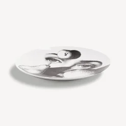 Fruit<Fornasetti Wall Plate Tema E Variazioni N.218 White/Black