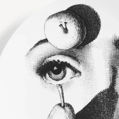 Fruit<Fornasetti Wall Plate Tema E Variazioni N.218 White/Black