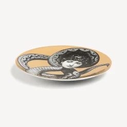 Animals<Fornasetti Wall Plate Tema E Variazioni N.198 White/Black/Gold