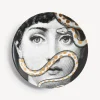 Animals<Fornasetti Wall Plate Tema E Variazioni N.383 White/Black/Gold
