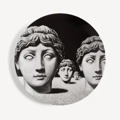 Antiquity<Fornasetti Wall Plate Tema E Variazioni N.205 White/Black