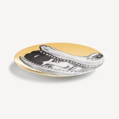Animals<Fornasetti Wall Plate Tema E Variazioni N.233 White/Black/Gold
