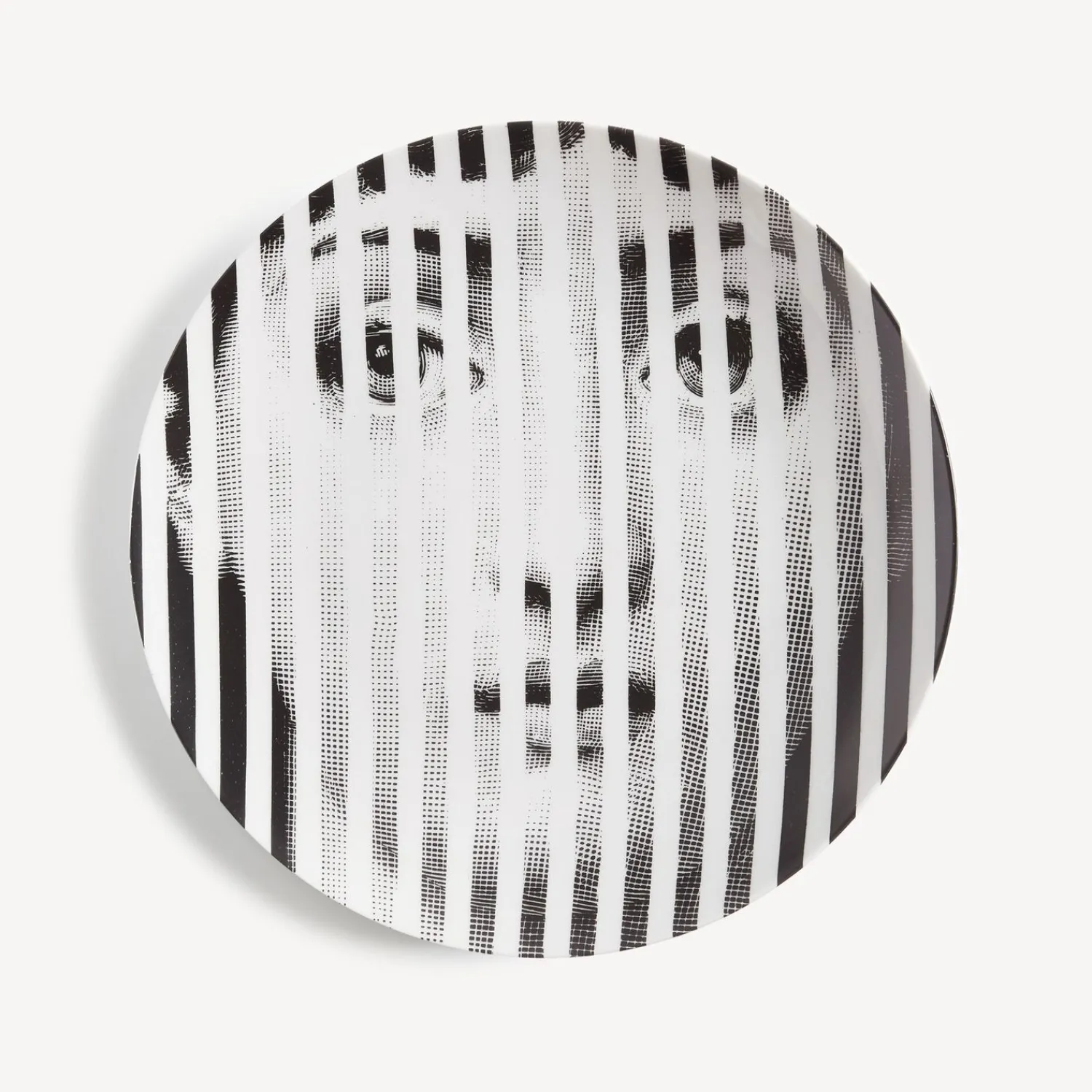Fragment<Fornasetti Wall Plate Tema E Variazioni N.34 White/Black