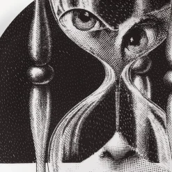 Surrealism<Fornasetti Wall Plate Tema E Variazioni N.184 White/Black