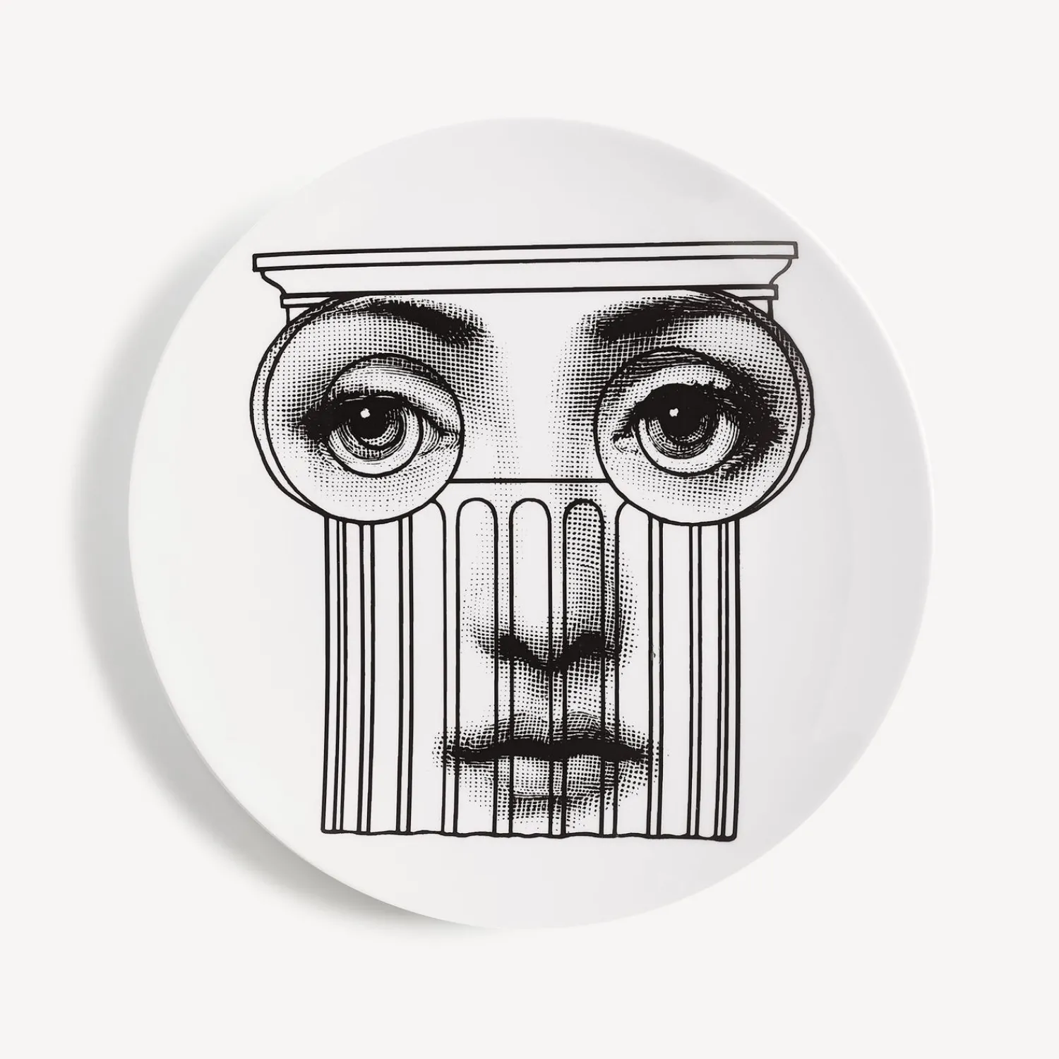 Antiquity<Fornasetti Wall Plate Tema E Variazioni N.278 White/Black