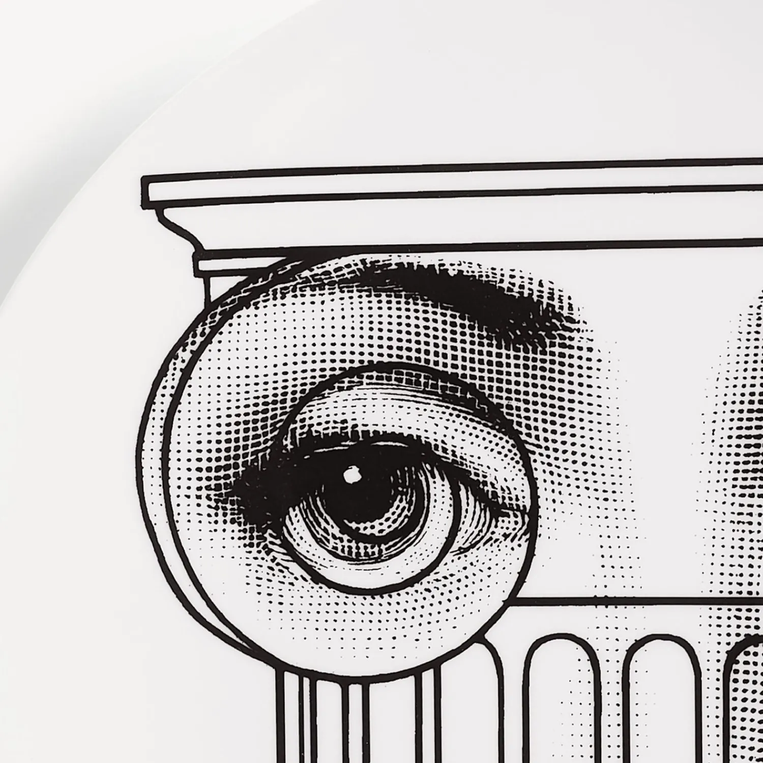 Antiquity<Fornasetti Wall Plate Tema E Variazioni N.278 White/Black