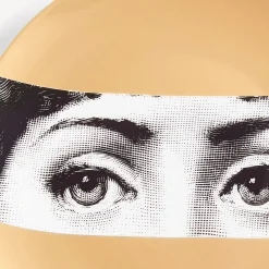 Occhi<Fornasetti Wall Plate Tema E Variazioni N.32 White/Black/Gold