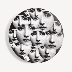 Repetition<Fornasetti Wall Plate Tema E Variazioni N.165 White/Black