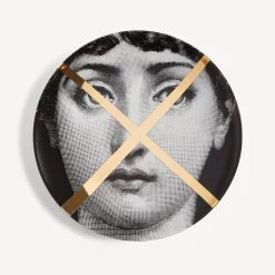 Fragment<Fornasetti Wall Plate Tema E Variazioni N.30 White/Black/Gold
