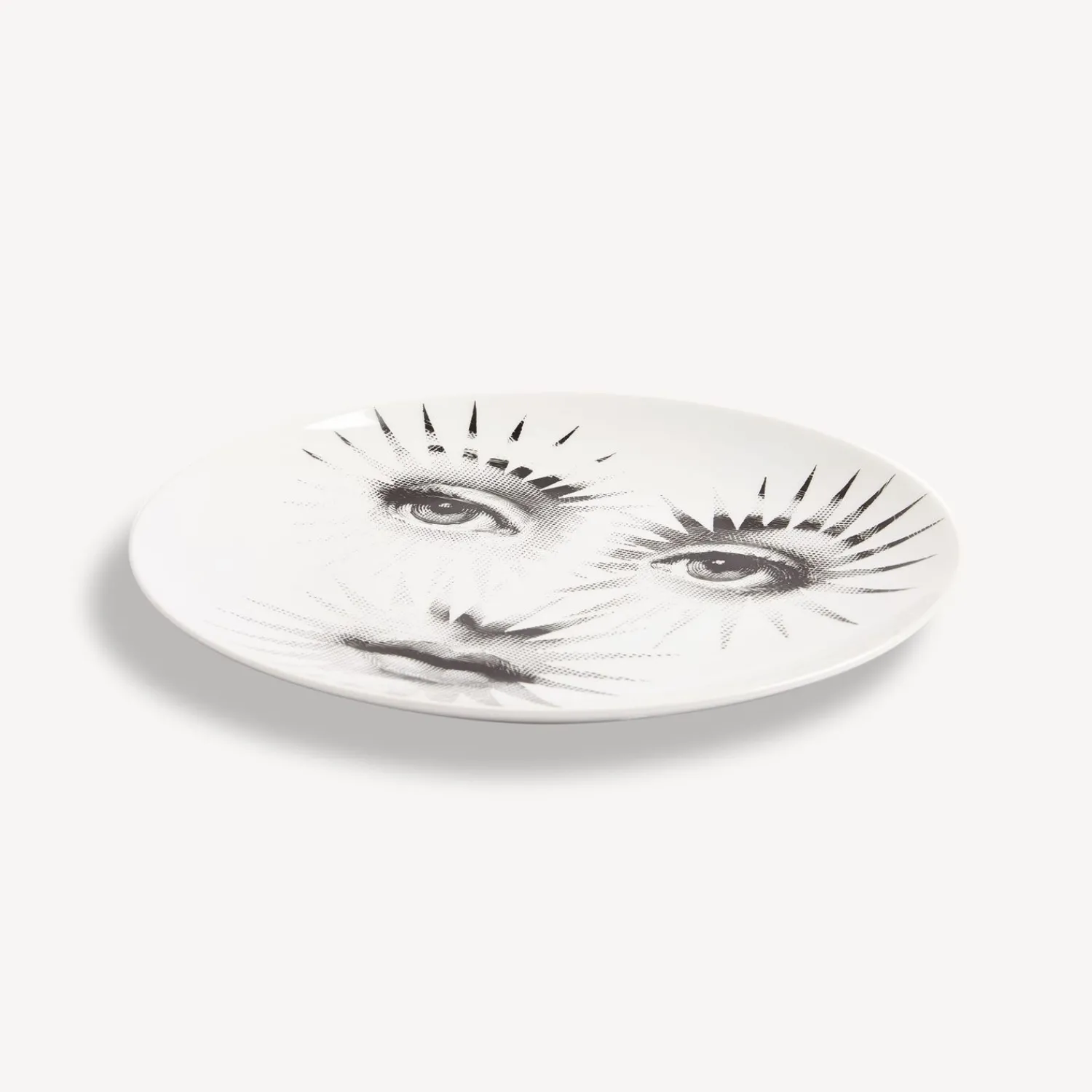 Soli<Fornasetti Wall Plate Tema E Variazioni N.132 White/Black