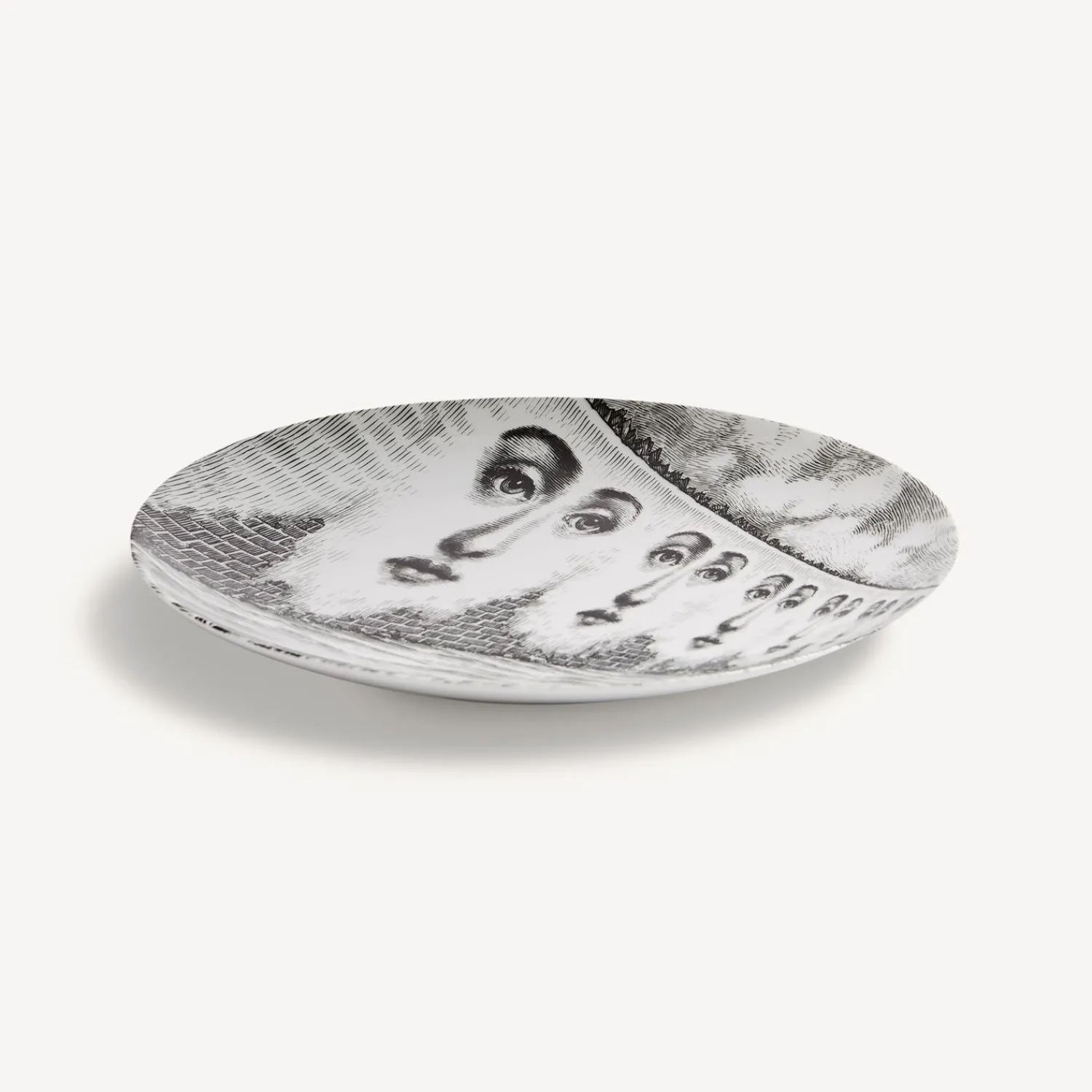 Repetition<Fornasetti Wall Plate Tema E Variazioni N.299 White/Black