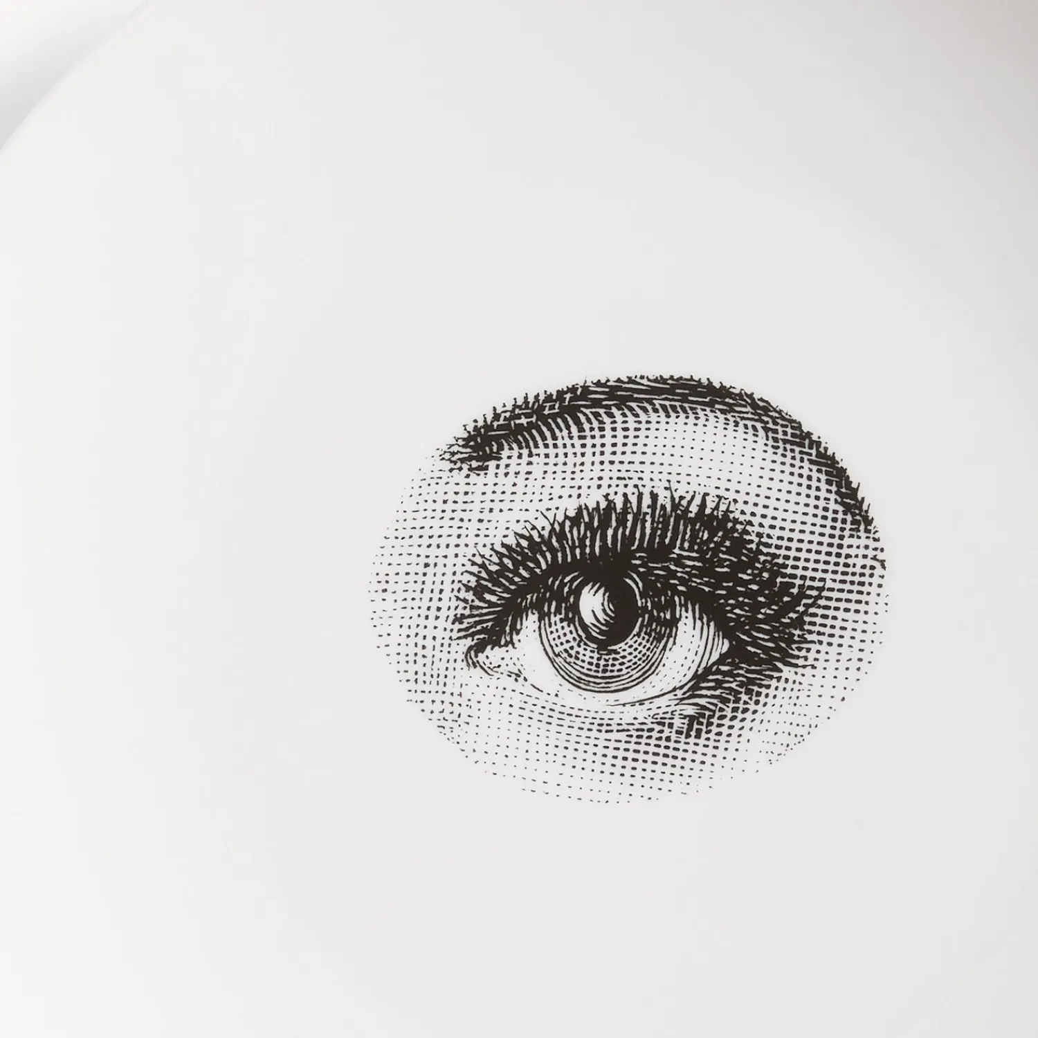 Occhi<Fornasetti Wall Plate Tema E Variazioni N.35 White/Black