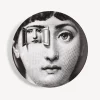 Surrealism<Fornasetti Wall Plate Tema E Variazioni N.116 White/Black