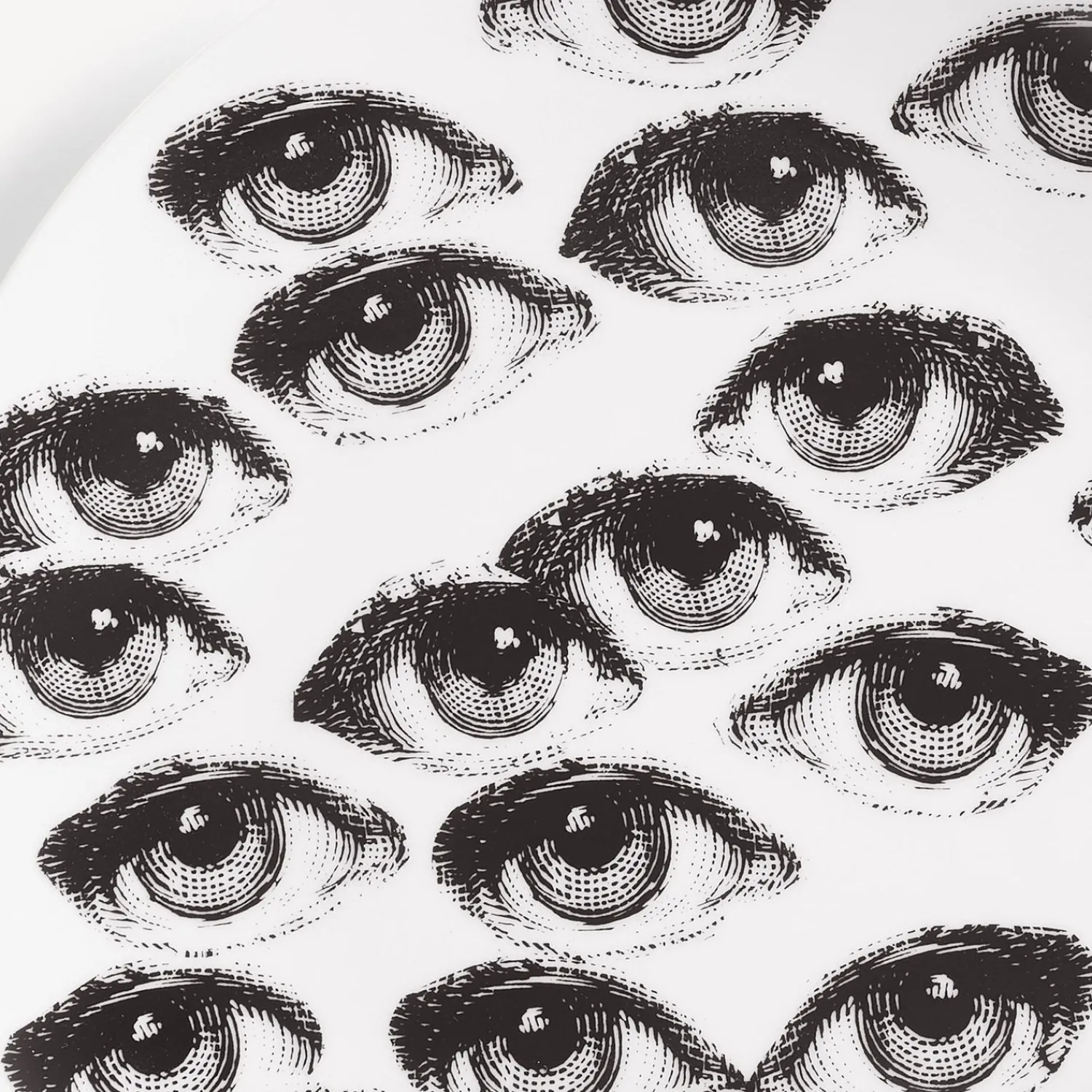 Repetition<Fornasetti Wall Plate Tema E Variazioni N.168 White/Black