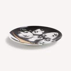 Fruit<Fornasetti Wall Plate Tema E Variazioni N.104 White/Black/Gold