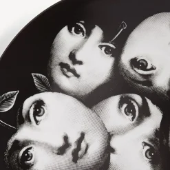Fruit<Fornasetti Wall Plate Tema E Variazioni N.104 White/Black/Gold
