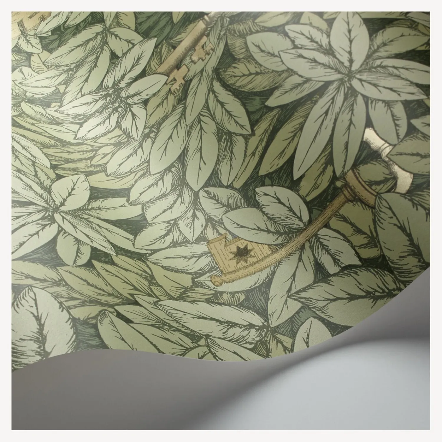 Wallpaper<Fornasetti Wallpaper Chiavi Segrete Olive