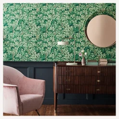 Wallpaper<Fornasetti Wallpaper Chiavi Segrete Leaf Green