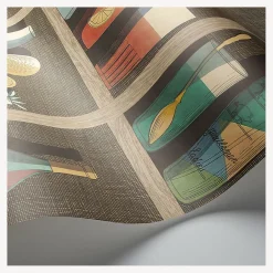 Wallpaper<Fornasetti Wallpaper Cocktails Multicolour