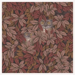 Wallpaper<Fornasetti Wallpaper Foglie E Civette Autumnal Leaves