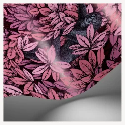Wallpaper<Fornasetti Wallpaper Foglie E Scimmie Blush With Blue Monkey