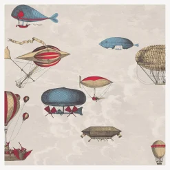 Wallpaper<Fornasetti Wallpaper Macchine Volanti (2-Roll Set) Stone, Rouge/Blue