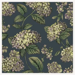 Wallpaper<Fornasetti Wallpaper Ramo Di Ortensia Lime And Purple On Ink