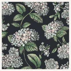 Wallpaper<Fornasetti Wallpaper Ramo Di Ortensia Pastel On Charcoal