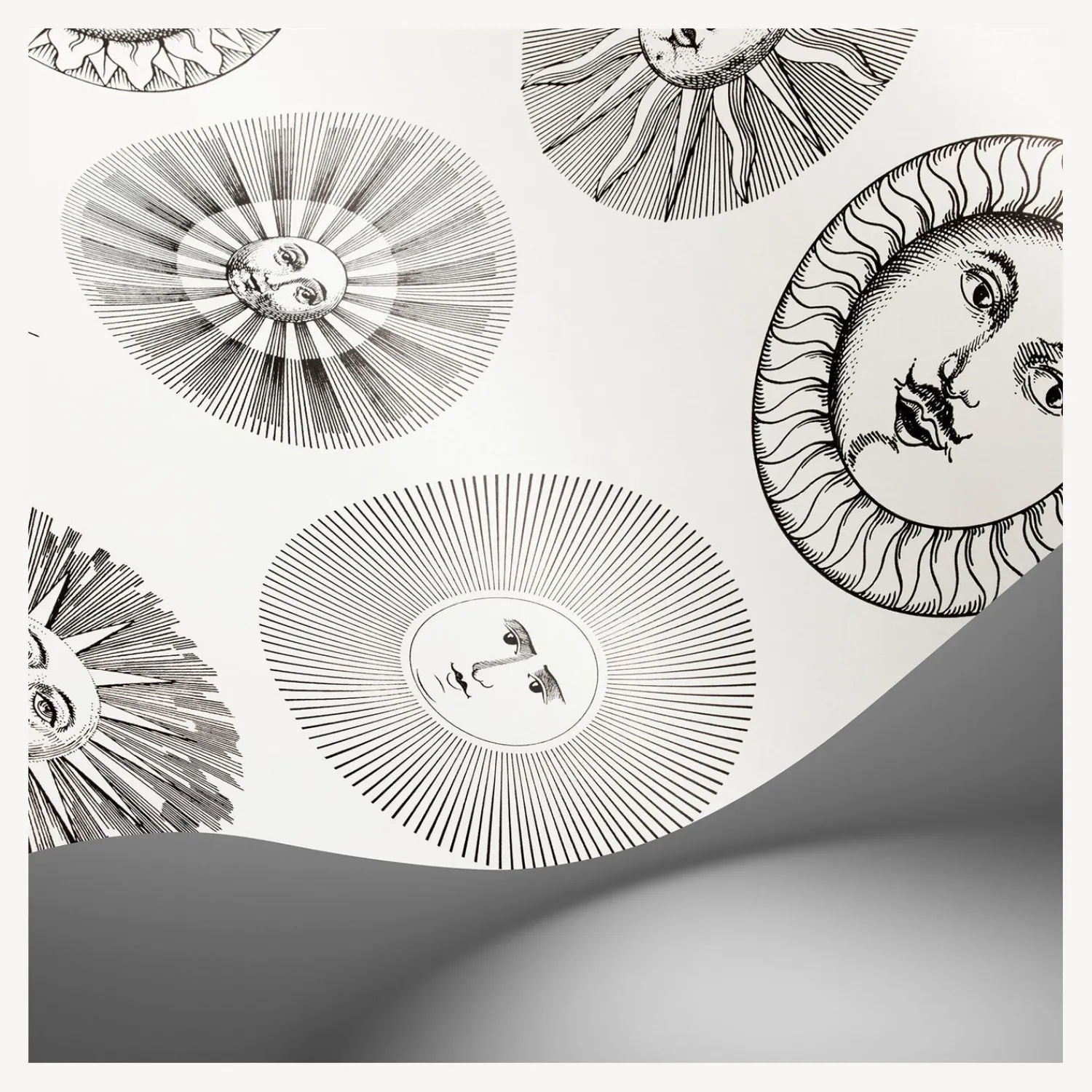 Wallpaper<Fornasetti Wallpaper Soli Black And White