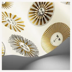Wallpaper<Fornasetti Wallpaper Soli Cream And Gold