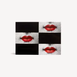 Glove Boxes<Fornasetti Wooden Box Kiss White/Black/Red