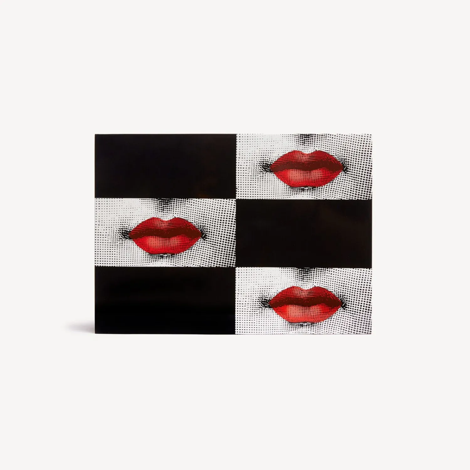Glove Boxes<Fornasetti Wooden Box Kiss White/Black/Red